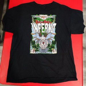 Rick and Morty Inferno black T-shirt men's size XL